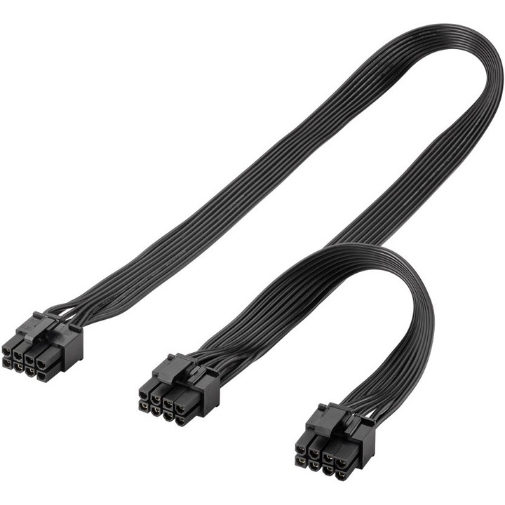 Cablu de alimentare 8-pin tata la dual 6+2 tata pentru PCIe, 23x6.3cm, negru