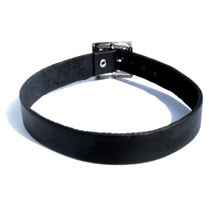 Colier din piele neagra, 1.5x43cm, cu catarama