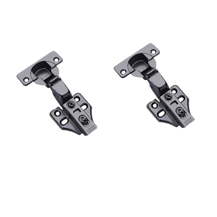 Rejtett zsanér halk záródással, 2 darabos készlet, fekete, 9.5x5x2.5cm