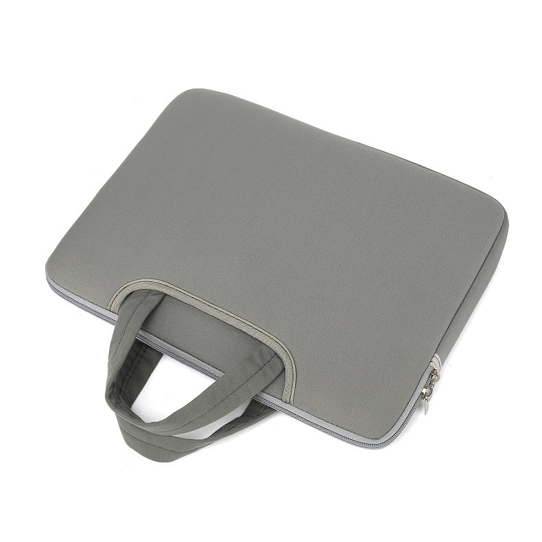 Husa pentru laptop din polyester cu spuma, rezistenta la apa si socuri, cu maner MIHX-81100518, gri, 17 inch (44 x 33 x 2 cm)