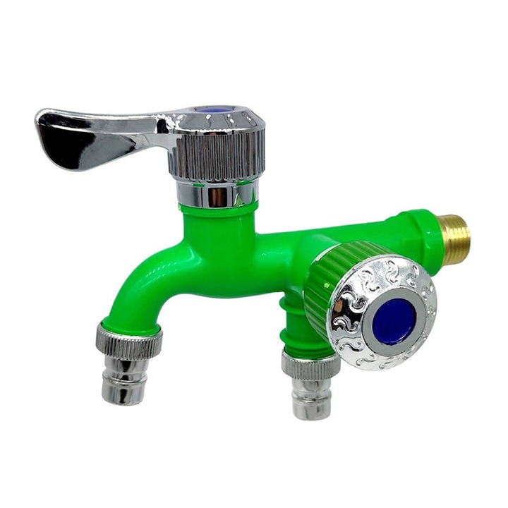 Kétutas csap, 200x125mm, fehér, kék, zöld, narancssárga