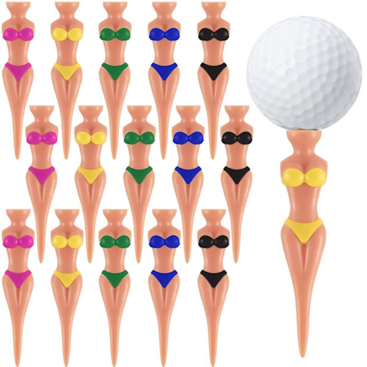Set 20 suporturi golf bikini, plastic, multicolor, 76mm