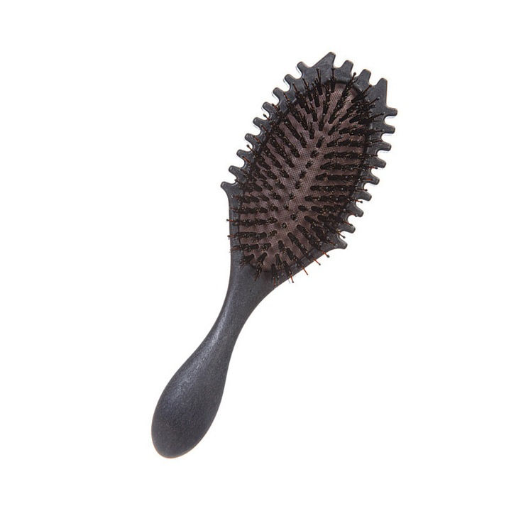 Perie de par rotunda, neagra, 21.6x7x3.5cm, set cu perie de styling si pieptene de masaj