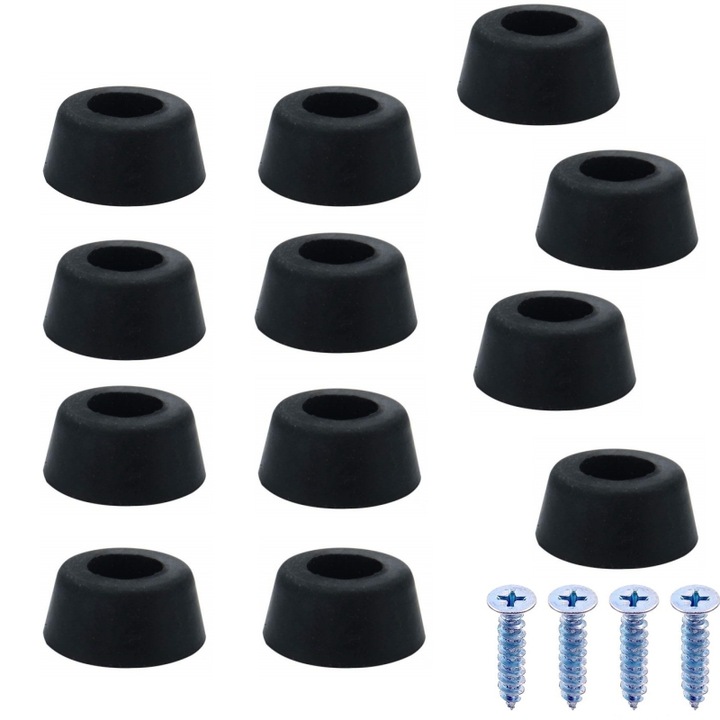 Picioare rotunde din cauciuc pentru mobilier, set de 50, negru, 1.5x1.2x0.8 cm
