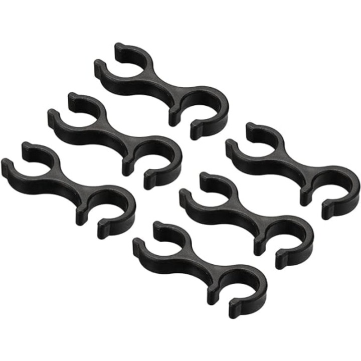 Cleme pentru bete de drumetie, set 6 bucati, plastic, negru, 54mm x 8mm