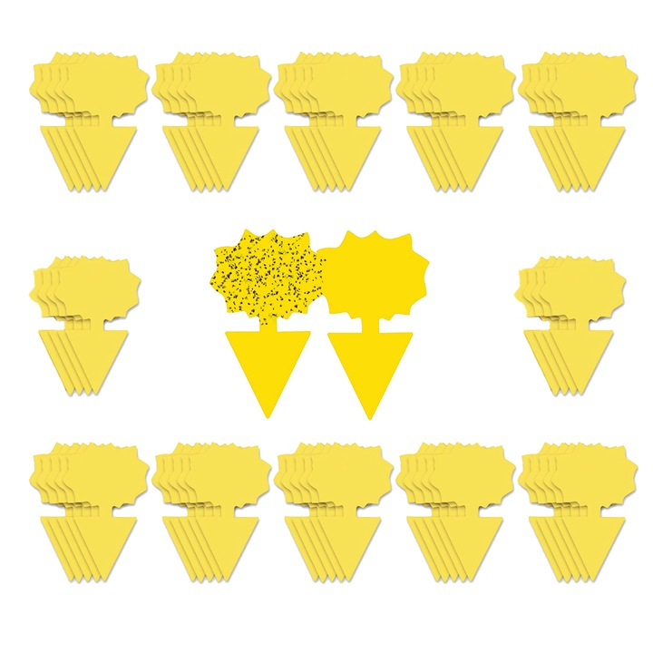 Capcane pentru insecte, set de 60 bucati, galben, 12.5x8cm