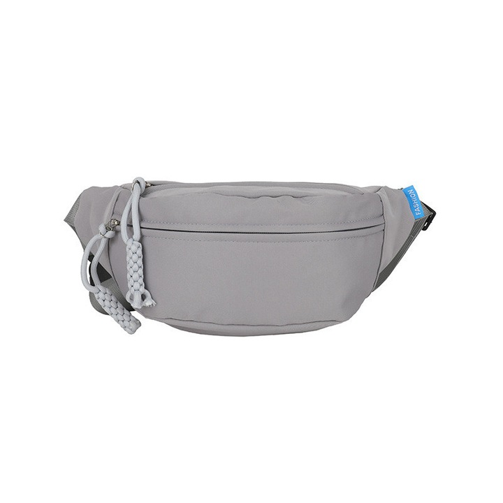 Női övtáska, szürke, 34x15x10cm, Oxford anyag, többféle viselési stílussal