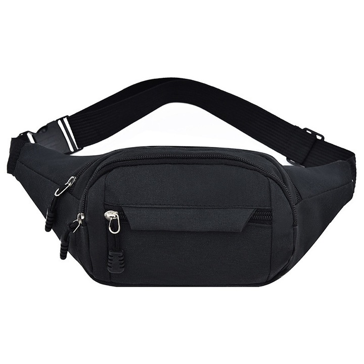 Övtáska, 3 rekeszes, fekete, 20x16.5x2cm