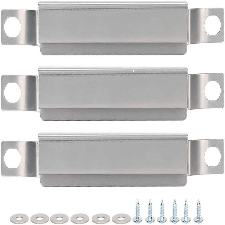 Set 3 tevi crossover pentru gratar pe gaz, inox, 13.1x2.2x1.1 cm, argintii