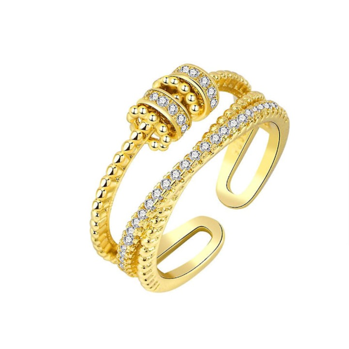 Inel fidget, auriu, ajustabil, pentru anxietate