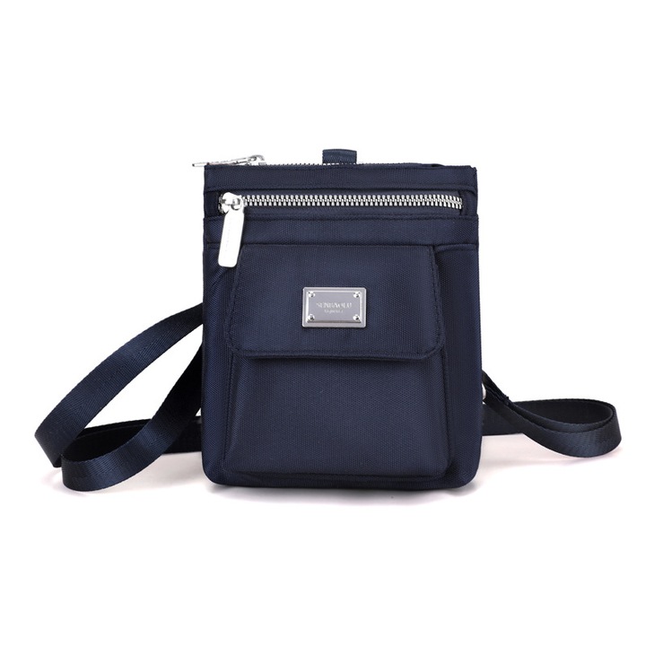 Női alkalmi crossover táska, 3 viselési mód, sötétkék, 18x14x3.6cm