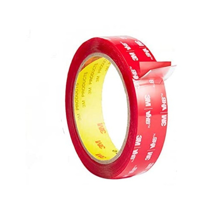 Banda adeziva, doua fete, 3M VHB 4910, transparenta, 2cm x 4.7m, rezistenta la apa, temperatura si solventi