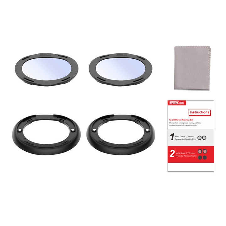 Capac lentile pentru ochelari VR, 2 bucati, transparent, 6.5x6x0.8 cm, design cu montare magnetica