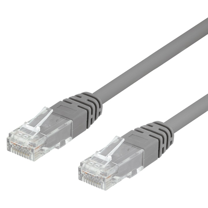 Patch kábel U/UTP Cat6 10m 250MHz LSZH szürke