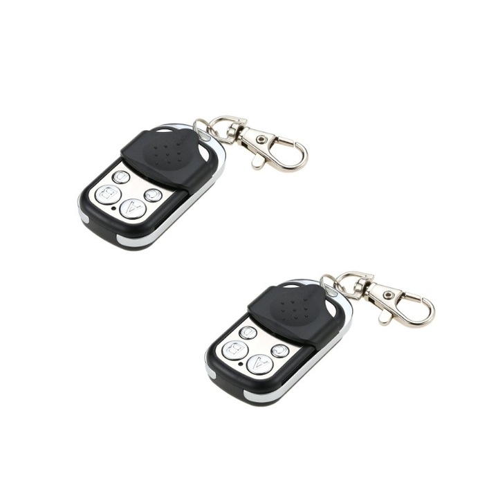 Univerzális RF kódklónozó távirányítókhoz, 433 MHz, 2 darabos készlet, fekete/ezüst, 6x4x1.2 cm