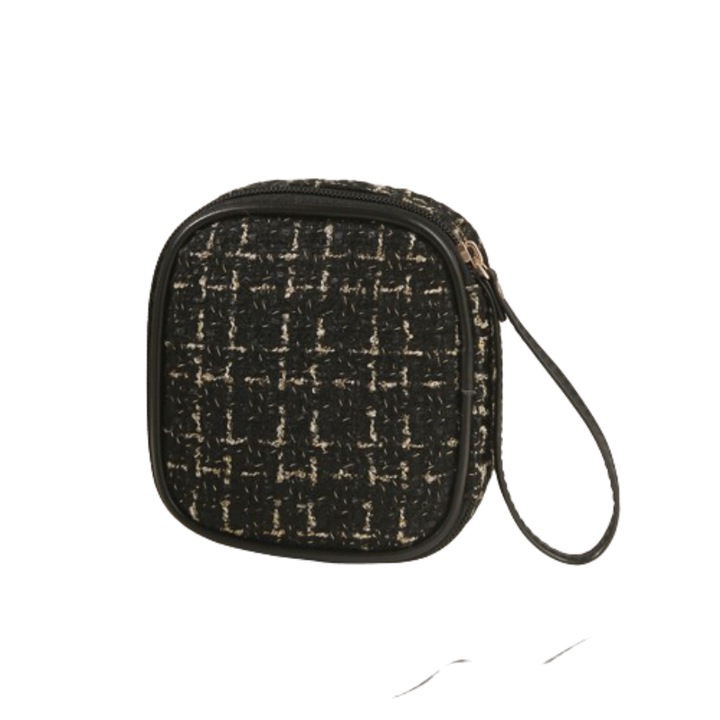 Geanta mini compacta, neagra, 13x13x4 cm