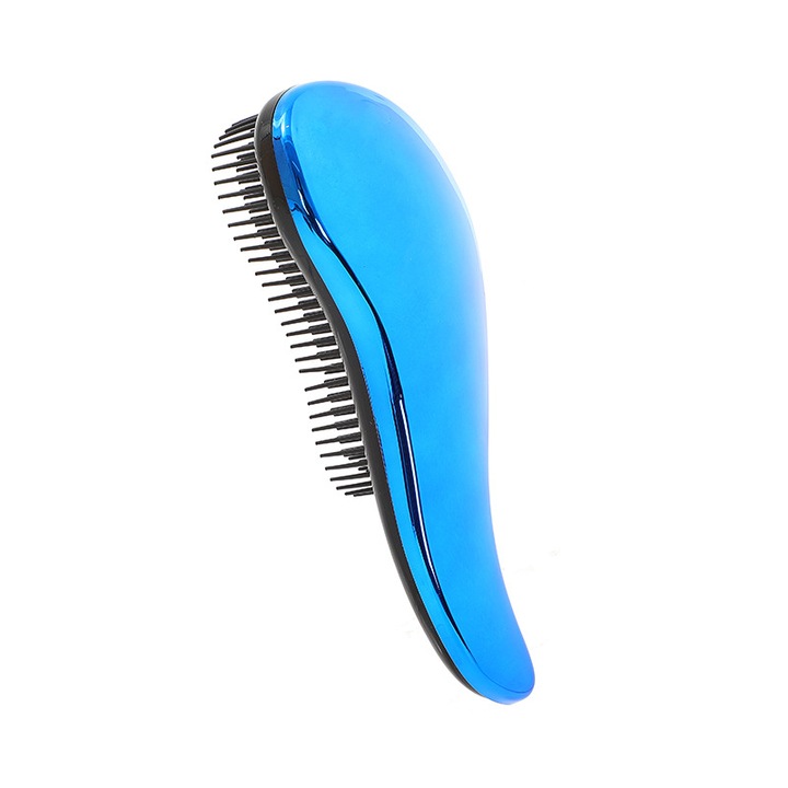 Perie de par, 20x8x4cm, albastru, portabila