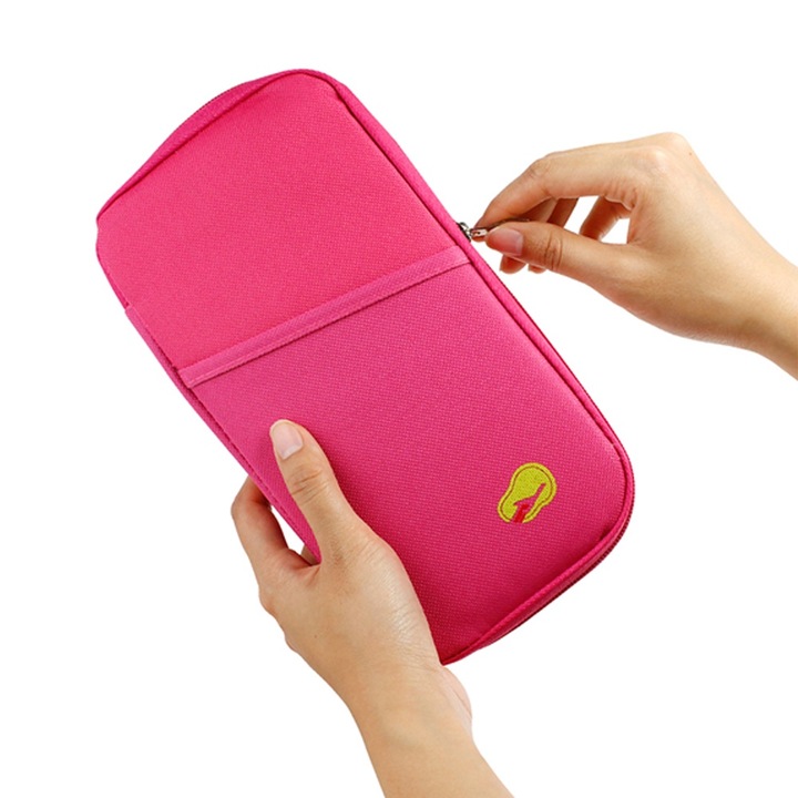 Husa pentru pasaport, set, roz, 25x13x2cm