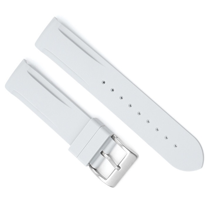 Curea ceas Omega x Swatch MoonSwatch Mission, alb, 20mm, respirabila, rezistenta la apa