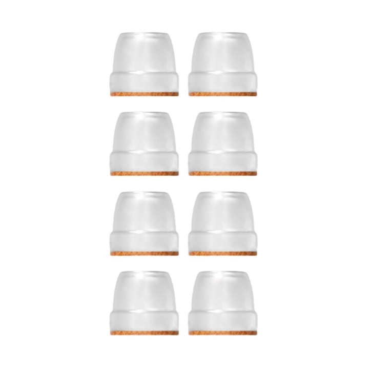 Protectii pentru picioarele scaunelor, set de 8, transparente, pentru diametre de 26-32mm, TPE, 3x3cm