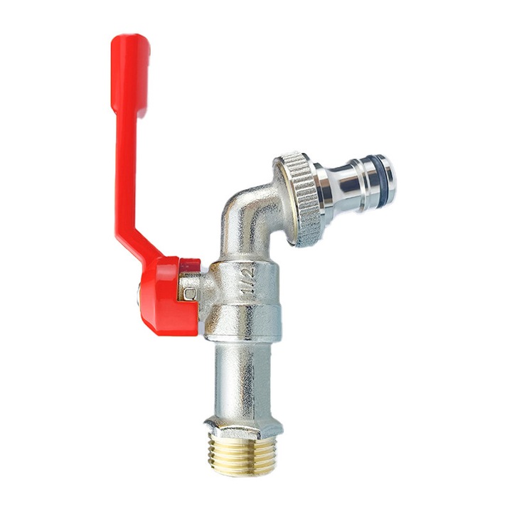 Robinet din alama rosie, 1 inch, design versatil, 13.5x8x4cm, set complet