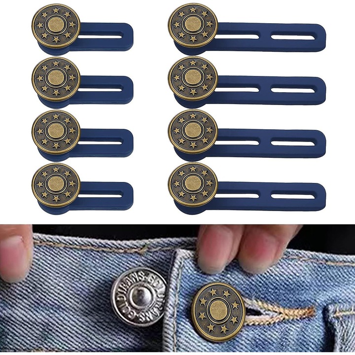 8 db-os állítható nadrág derékbővítő szett, alumínium/szilikon