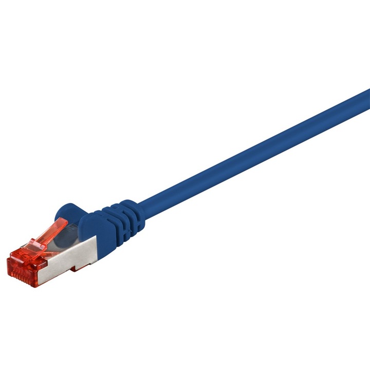 Cablu LAN CAT 6, 15 m, S/FTP, albastru, asamblat, cu conectori RJ45