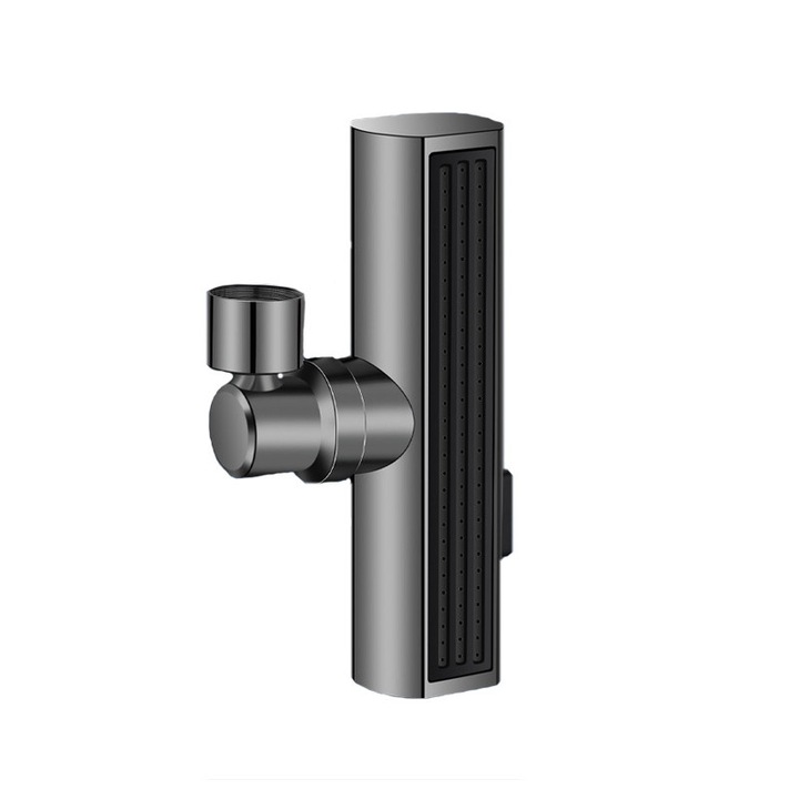 Csaptelep 3 permetezési móddal, 360°-ban forgatható, rozsdamentes acél és ABS, 14x7.8x3.7cm