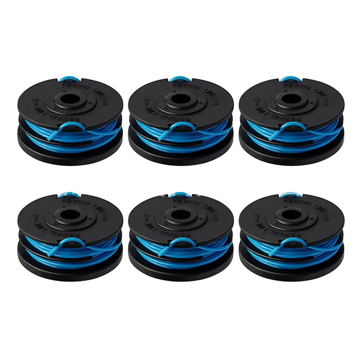 Set de bobine de inlocuire si protectie pentru trimmer Kobalt KST - 120X, albastru, 6 bucati, 7.5x7.5x3cm