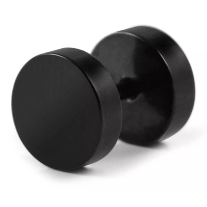 Set de piercing fals, 14 mm, negru, din otel inoxidabil 316L