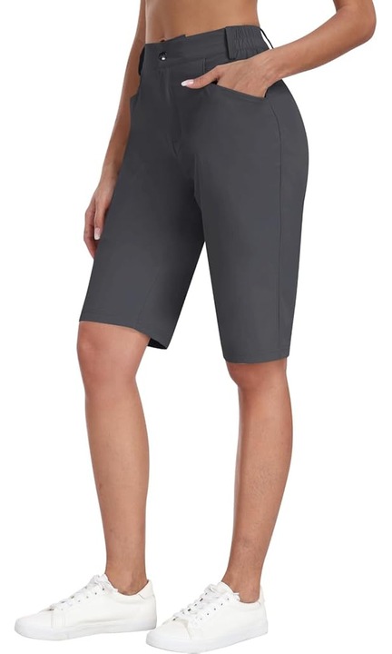 Pantaloni sport respirabili pentru femei, cu 4 buzunare, inchis, Gri