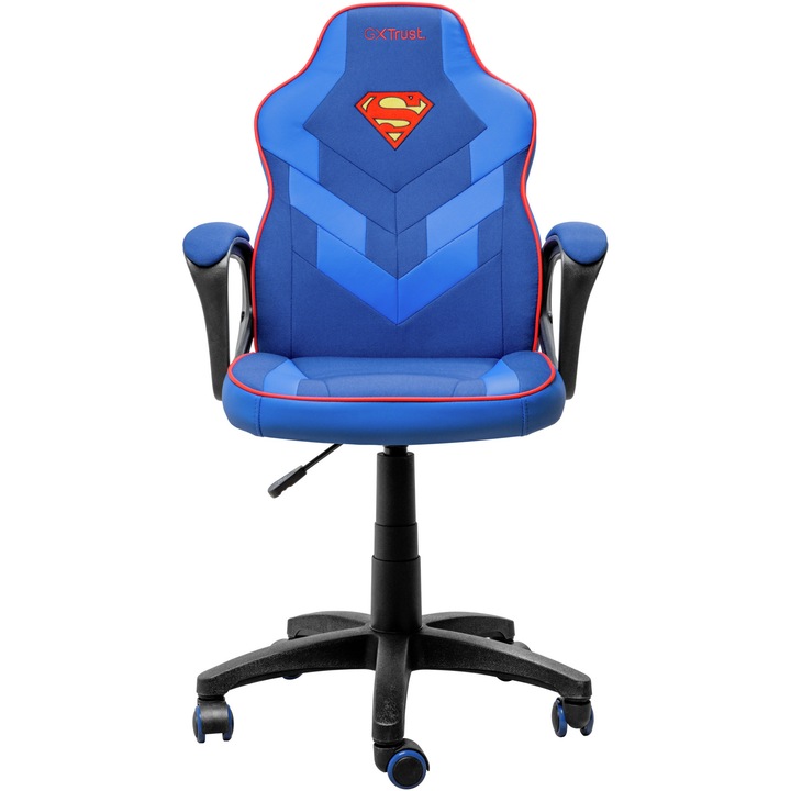 Scaun gaming Trust GXT 703SM Revvo Kids - WB Superman, Full 360°, Inaltime ajustabila, Spatar inclinabil, Multicolor