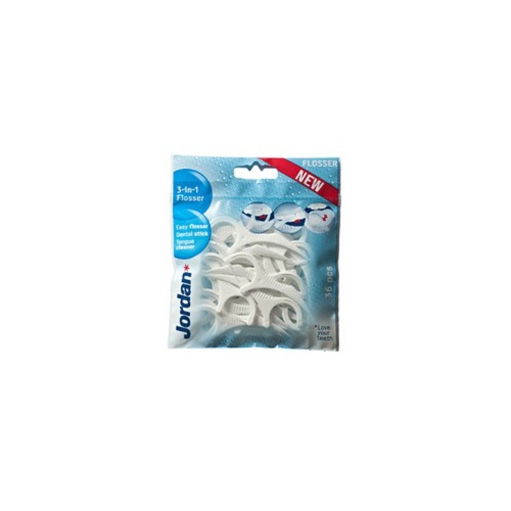Ata dentara ORKLA Flosser 3in1, 36 bucati, cu curatitor de limba, pentru igiena orala