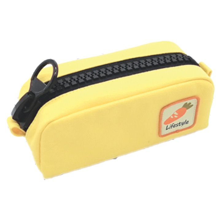 S-COOL стандартен празен пенал с голям цип, 21x11x6 см, жълт