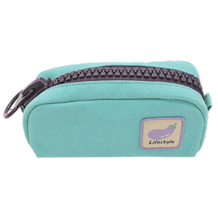 S-COOL стандартен празен пенал с голям цип, 21x11x6 см, тюркоаз