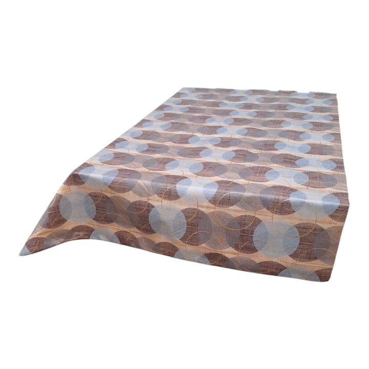 Fata de masa tip musama cu design modern, motive geometrice circulare 140 x 500 cm