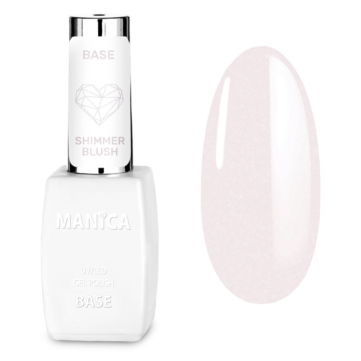 Baza hibrida UV/LED Gel Shimmer Blush 10ml, Manica, consistenta gel, roz