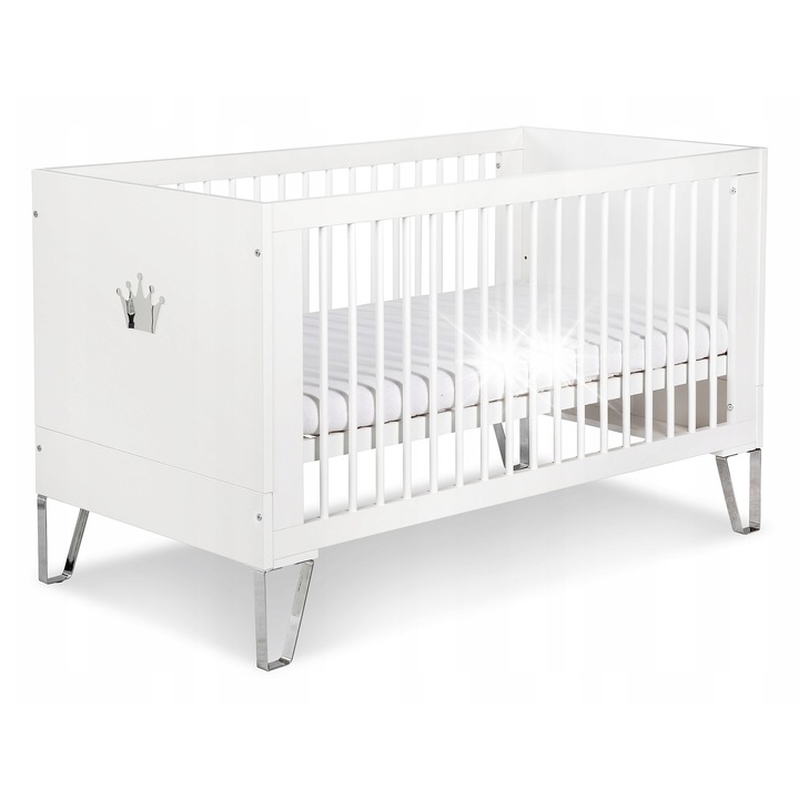 Blanka babágy szett, LittleSky, 145x86x76cm, fehér, fenyőfából és MDF-ből