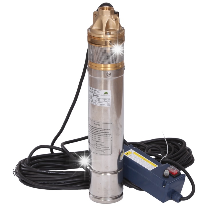 Потопяема помпа SKM 200 4" 230V, 55 л/мин, 160 м напор, 15 м кабел, неръждаема стомана