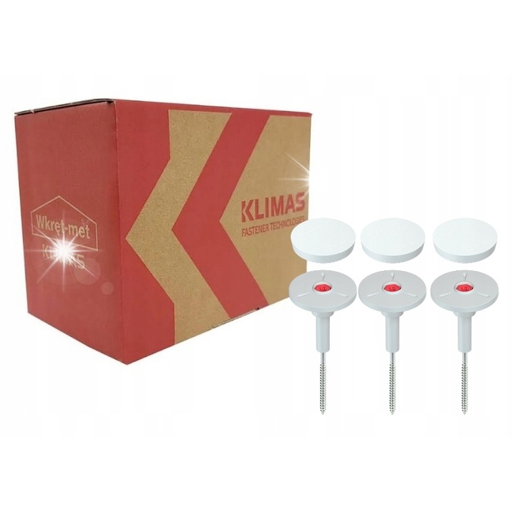 Polisztirol rögzítő csavarok, WKRET-MET 6x250 mm, 100 darabos készlet