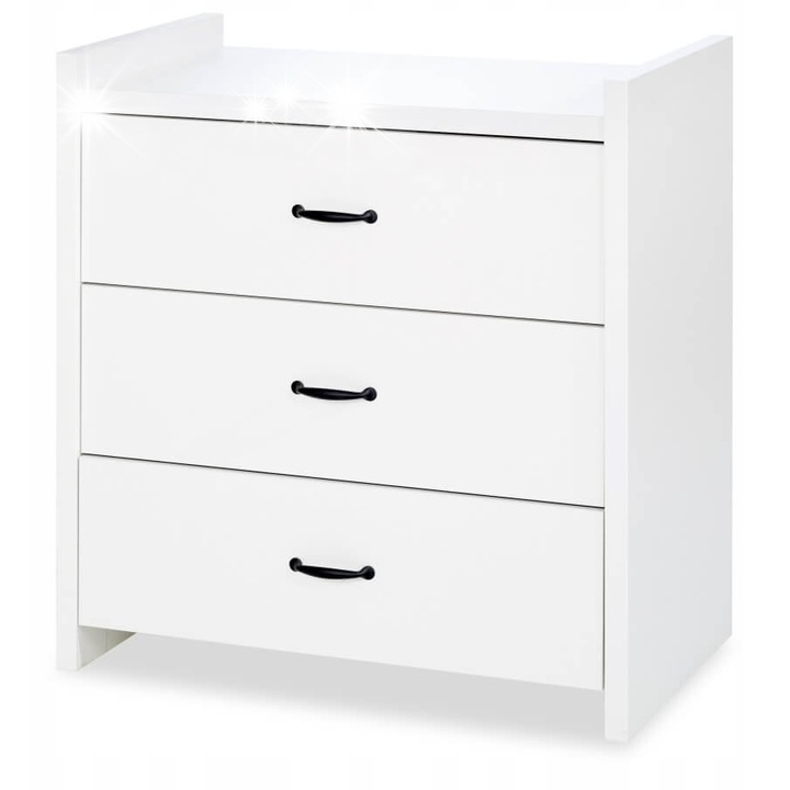 LittleSky Amelia fiókos szekrény, fehér, 84x87x46 cm, könnyen összeszerelhető