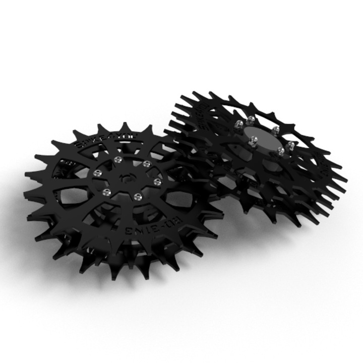 Set de roti cu colti pentru robotul cositor BOSCH INTEGO, otel inoxidabil 3mm, 4 bucati