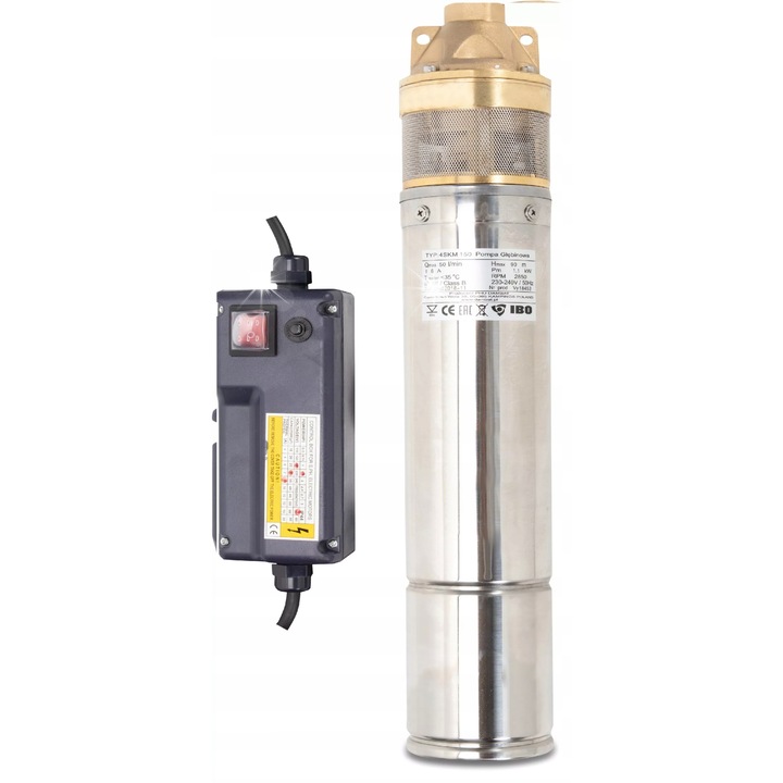 Merülő szivattyú 5,8A, SKM 100 típusú, vezérlővel és olajhűtéssel, 1", rozsdamentes acél 304