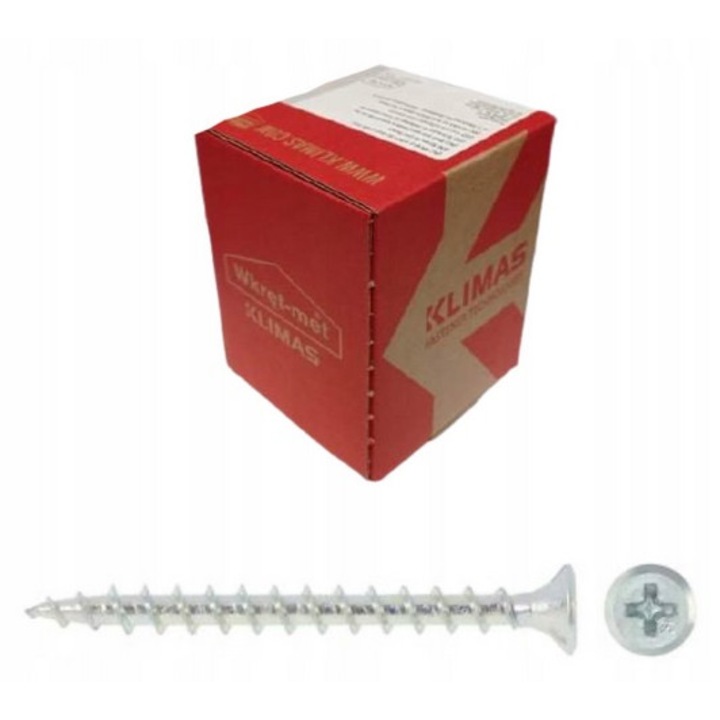 Suruburi Klimas 4x22mm, set 2000 bucati, pentru montaj elemente PVC
