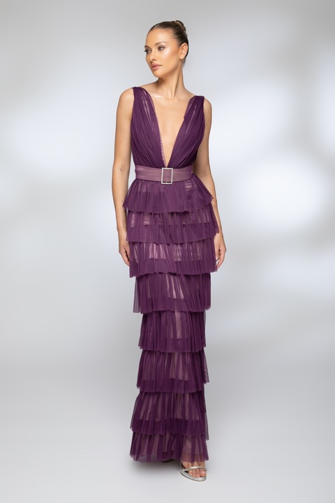 Rochie lunga tafta mov, RN 1767m