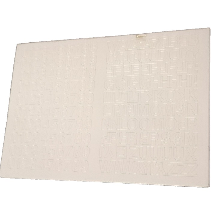 Декоративни стикери PAMA, самозалепващи букви и цифри, бели, 12x8.5 см