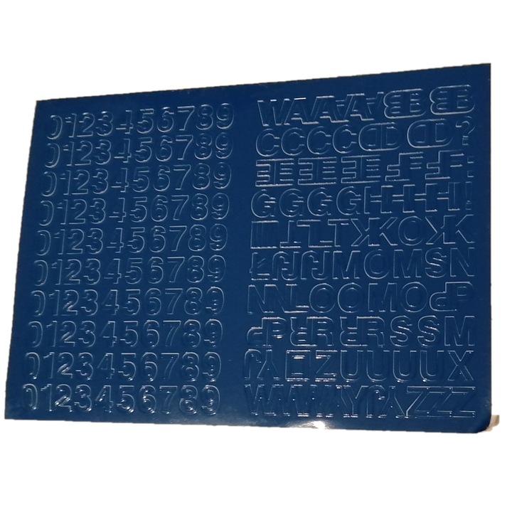 Декоративни стикери PAMA, самозалепващи букви и цифри, 0.6 см, сини, 12x8.5 см