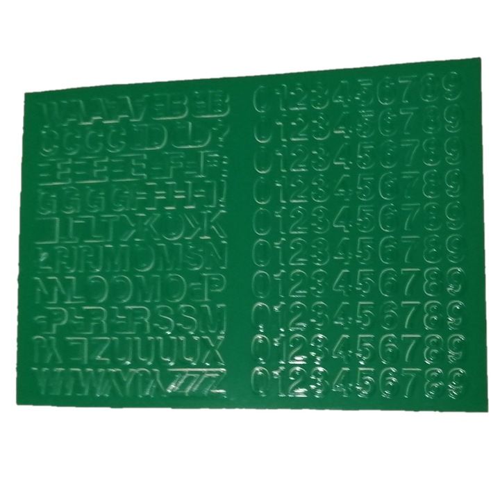 Декоративни стикери PAMA, самозалепващи се букви и цифри, 0.6 см, зелени, 12x8.5 см