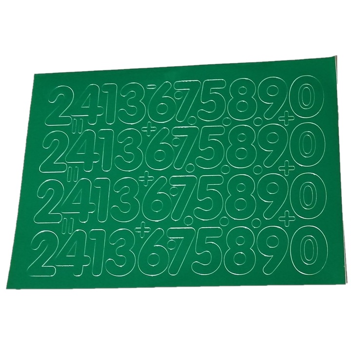 Комплект декоративни стикери PAMA, самозалепващи се цифри 5 см, зелени, 25x35 см