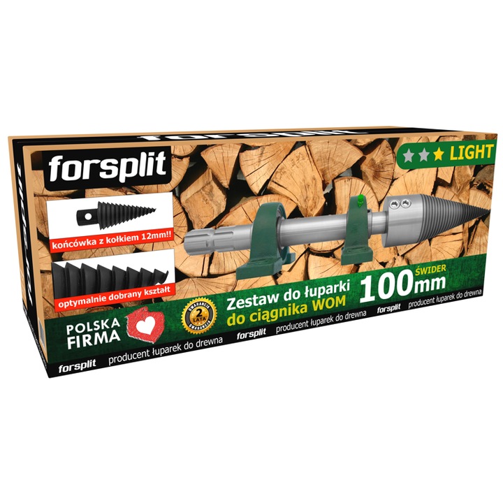 Despartitor cu spirala pentru tractor, ZW2U-100K2, 100mm, cu doi rulmenti, lungime 280mm, diametru 35mm